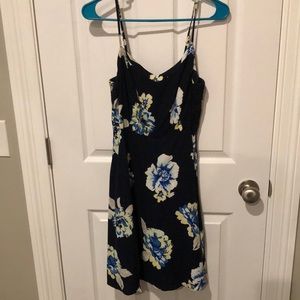 Navy Blue Floral Old Navy Peplum Sundress